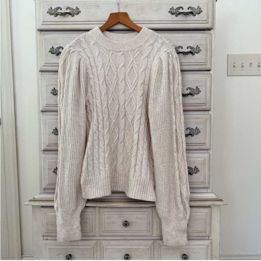 Oatmeal Cable Knit Fisherman Sweater